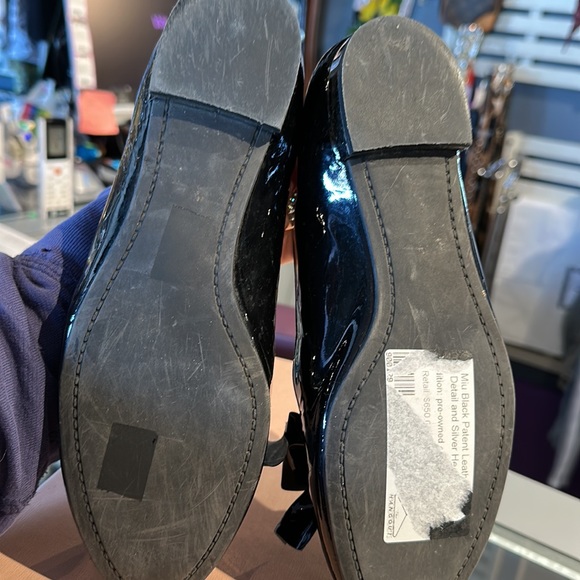 Miu Miu Bow Flat Sz 39 Patent Leather - Picture 5 of 12